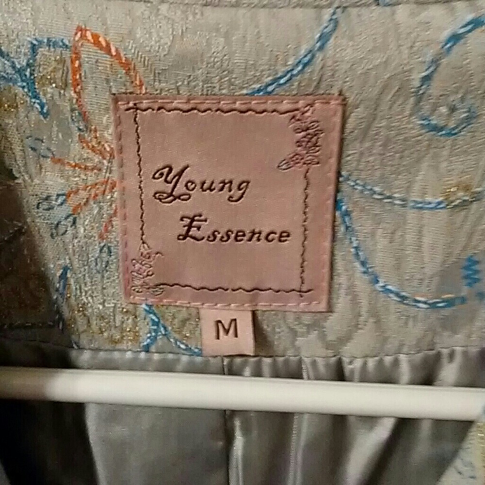 Young Essence multi print 3/4 length coat - Picture 3 of 8